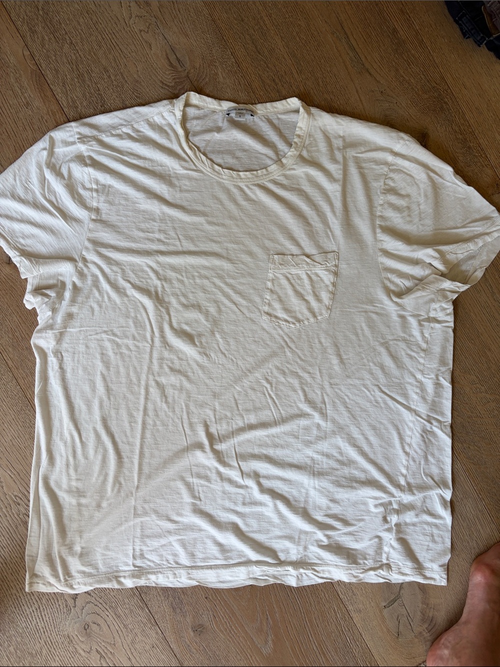 James Perse Men's Cream Pocket Tee -